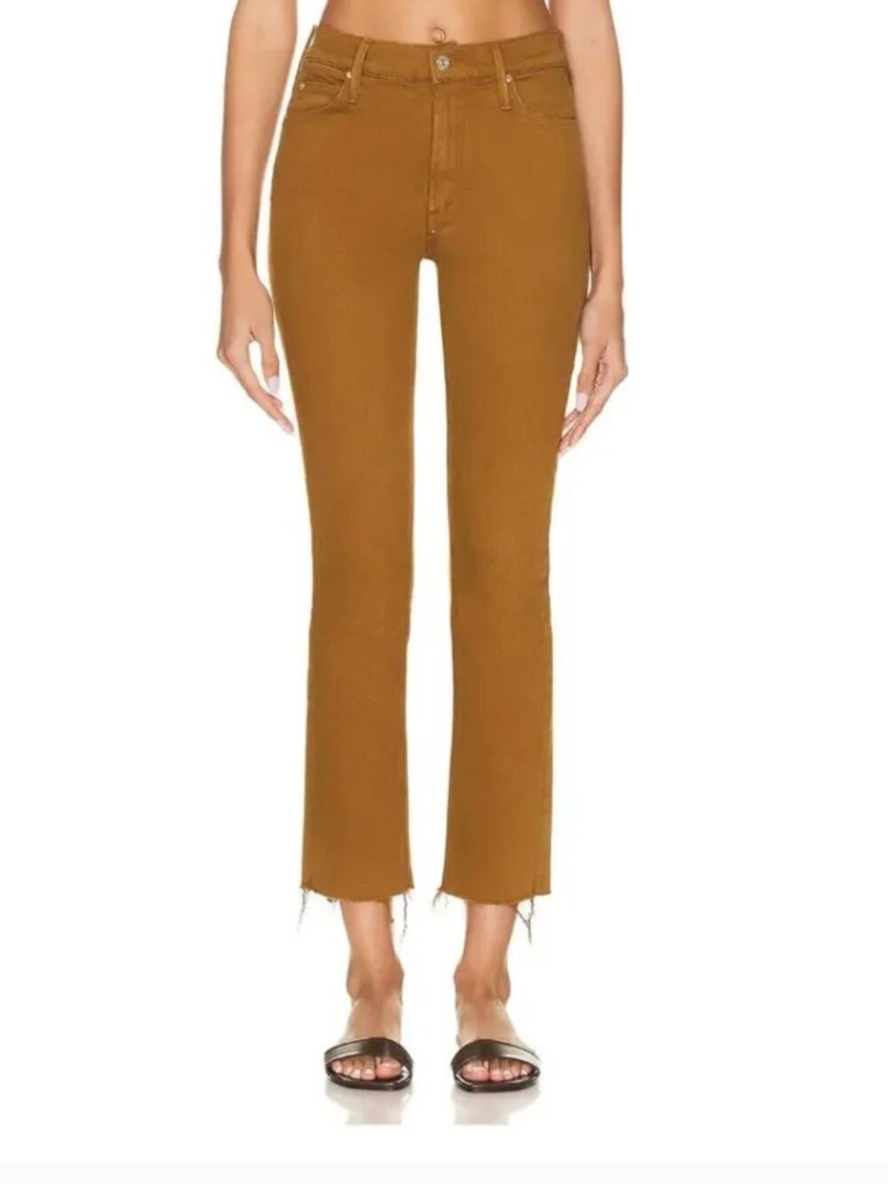 MOTHER Mid Rise Dazzler Ankle Fray Jeans inPlay Date Brown Size 26